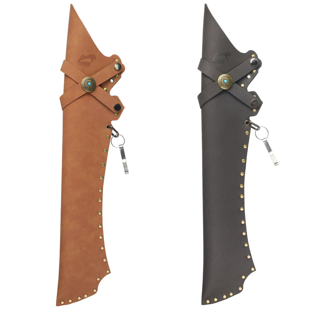 Kiriin leather arrow quiver available in brown and black colors with vintage design for traditional archery and bow hunting