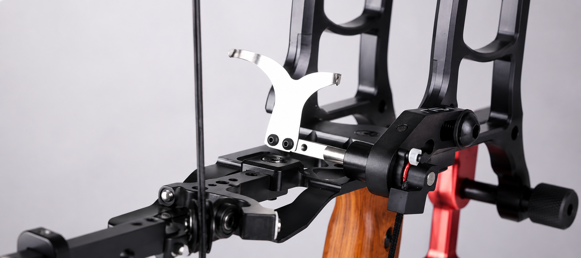 Little Fox drop-away arrow rest installed on a compound bow with adjustable Y-shaped fork