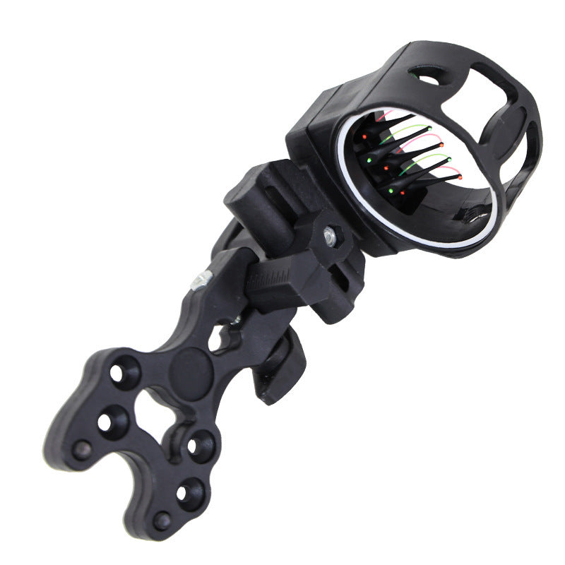Micro adjustable 5 pin fiber optic bow sight for compound bows and bowhunting