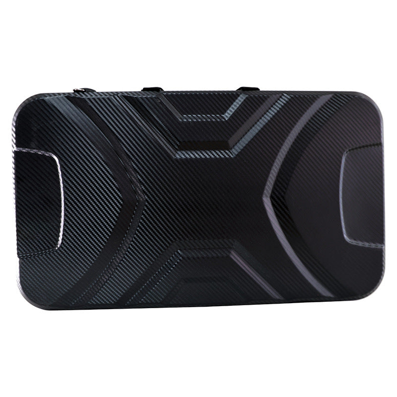 Short axle steel ball bow box with ABS hard shell construction, carbon fiber texture finish and durable protective design