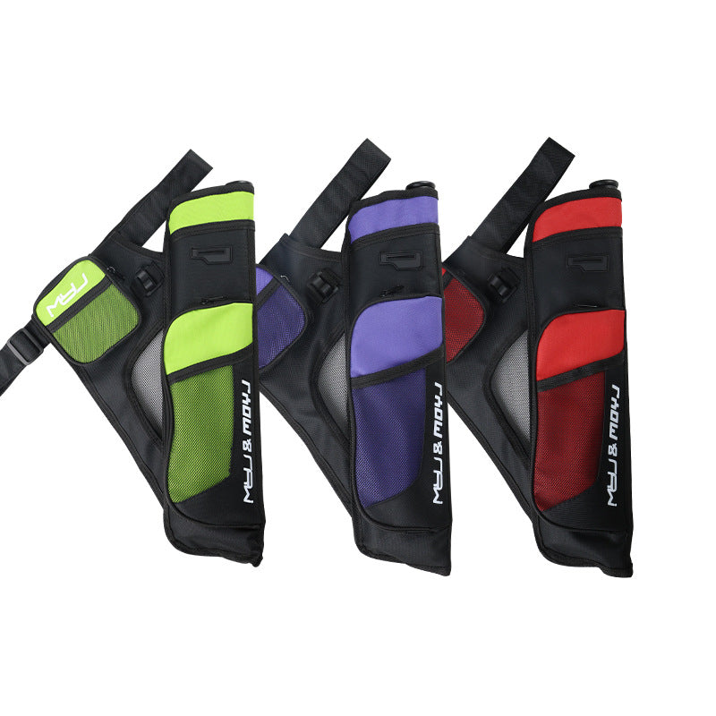 Three tube arrow quiver in multiple colors with adjustable belt strap, lightweight archery quiver for holding 20-30 arrows